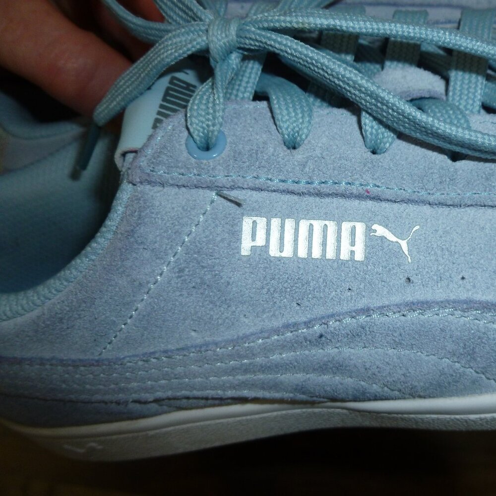 Puma Vikky v2 Suede Sneakers in Light Blue Suede - Picture 13 of 14